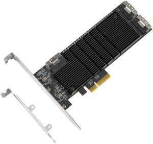 PCIe Gen3 X14 to 24 Ports 6G SATA III 3.0 Expansion Card Non Raid Expansion Card Low Profile Bracket