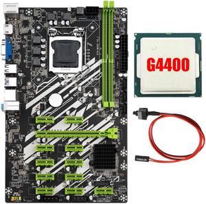 B250 BTC Mining Motherboard with 4400CPU+Switch Cable 12 PCI-E Slots LGA1151 DDR4 RAM SATA3.0 USB3.0 VGA+HD for BTC