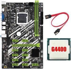 B250 BTC Mining Motherboard with 4400CPU+SATA Cable 12 PCI-E Slots LGA1151 DDR4 RAM SATA3.0 USB3.0 VGA+HD for BTC