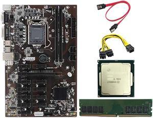 B250 BTC Motherboard with G3930/G3900 CPU+8G DDR4 RAM+6 to 8Pin Power Cable 12 PCIE Slot LGA1151 DDR4 SATA3.0 USB3.0