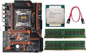 X99 Motherboard Set Support M.2 Large Board V3 LGA2011-3 CPU 4XDDR4 DIMM RAM Mainboard with E5-2620 V3 CPU+2X8G DDR4 RAM