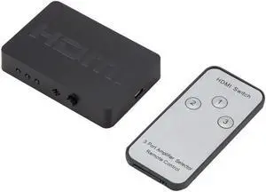 Mini HDMI-Compatible Splitter 3 Port Hub Box Auto Out 3x1 1080p Switcher with Remote Control for HDTV XBOX360 PS3 Projector Mini HDMI-Compatible Splitter 3 Port Hub Box Auto Out 3x1 1080p Switcher with Remote Control for HDTV XBOX360 PS3 Projector