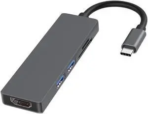 USBC To HDMI-compatible 2 USB 3.0 5Gbs SD TF Card Slot 4K 1080P Video Output USB Type C Hub Adapter