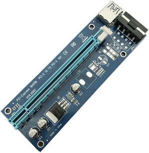 60CM PCI-E Riser Card PCIE 1x to 16x Extender with USB 3.0 Cable + SATA to 4Pin IDE Molex Power Supply for BTC LTC Miner