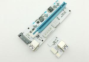 VER008S 3 in 1 Molex 4Pin SATA 6PIN PCIE PCI-E PCI Express Riser Card 1x to 16x USB 3.0 Cable For Mining BTC Miner Mining