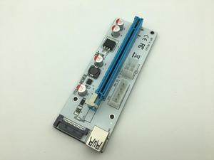 VER008S 3 in 1 Molex Power 60CM PCI-E Riser Card 4pin 6pin SATA USB 3.0 PCI-E 1x to 16x Riser for Antminer Bitcoin Miner Mining