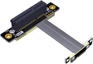 PCIE Riser PCIe3.0 x1 Male to x4 Female Cable EMI Shielding 8Gbps PCI-E III 1x 4x Riser Extender Ribbon Cable Elbow Right Angled