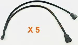 5PCS Computer PC Fan Cable 4Pin Female Y-Splitter to Dual 3/4 Pin Male Motherboard Fan Connect Splitter Power Cable Adapter 30CM 5PCS Computer PC Fan Cable 4Pin Female Y-Splitter to Dual 3/4 Pin Male Motherboard Fan Connect Splitter Power Cable Adapter 30CM