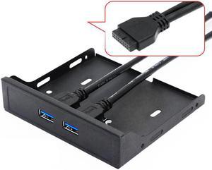 QINDIAN 20Pin 2Port USB 3.0 Hub USB3.0 Front Panel Cable Adapter Metal Bracket for PC Desktop 3.5 Inch Floppy Disk Drive Bay