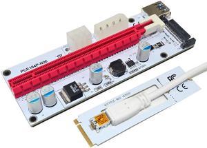 M.2 NGFF to PCI-E X16 Slot Transfer Card Mining m.2 Riser with sata 6pin 4pin molex Riser card raiser for Bitcoin mining