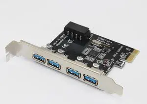 4 Port PCIE To USB 3.0 Expansion Card PCI Express Adapter Pcie Card 4-Port USB3.0 5Gb with Sata 15Pin to 4Pin Power Cable for PC