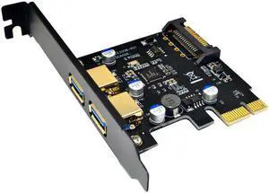 USB 3.0 PCI Express PCIE USB 3.0 Card Adapter 5Gbps USB 3.0 PCI-E 2 Ports PCI Express Expansion Card SATA Power Connector for PC USB 3.0 PCI Express PCIE USB 3.0 Card Adapter 5Gbps USB 3.0 PCI-E 2 Ports PCI Express Expansion Card SATA Power Connector for PC