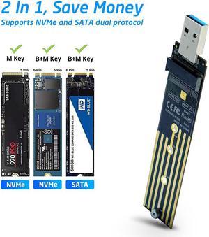 M.2 to USB Adapter Dual Protocol SSD Board M.2 NVME PCIe NGFF SATA M2 Card Support 2230 2242 2260 2280 NVME/SATA M2 SSD RTL9210B