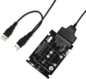 QINDIAN Add On Cards SSD MSATA M.2 SSD USB Adapter MSATA NGFF M.2 Adapter USB SATA Cable USB M.2 Card Adpater for PC Desktop