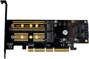 M.2 NVMe SSD NGFF mSATA to PCI-E X4/X8/X16 Raiser M Key B Key mSATA 3in1 PCI Express Riser Card mSATA SSD PCIE M.2 SATA Adapter