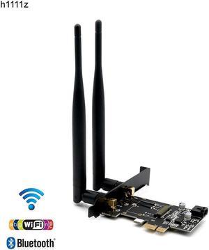 Network Cards M.2 Wifi Adapter/Card PCI-E 1X Wifi AC 5Ghz 5 Ghz Adapter 2x 5dBi WiFi Antenna Key A NGFF M.2 Wi-Fi Bluetooth Card