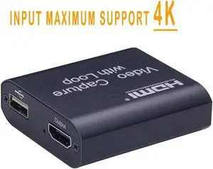 Video Card Capture HDMI Video Capture With Loop out USB 2.0 Cards Grabber Streaming Live Broadcasts Video Recording for PS4 Game