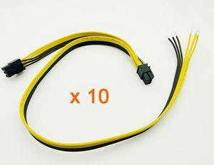 10PCS 50+20cm Dual 6pin Power Cable for DELL2950 1470 Series Server Power Cable Graphics Card Cables Power Supply for BTC Mining