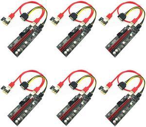 6PCS PCIE Riser 009S Plus Video Card Extension Cable Adapter PCI Express Riser VER009S PCI-E X16 Riser Card for BTC Miner Mining