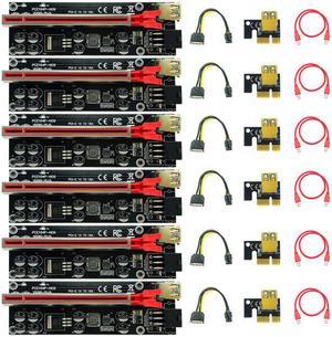 6PCS PCIE Riser 009S Plus Video Card Extension Cable Riser PCIE X16 Cabo Riser PCI Express X16 Extender for Bitcoin Miner Mining