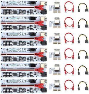 6PCS PCIE Riser VER012 MAX 012MAX Riser PCI Express X16 Extender USB3.0 GPU Riser for Video Card w/ LED for Bitcoin Miner Mining