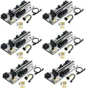 6PCS PCIE Riser VER010X USB 3.0 VER 010X PCI Express Cable Riser For Video Card X16 Extender PCI-E Riser Card For Bitcoin Mining 6PCS PCIE Riser VER010X USB 3.0 VER 010X PCI Express Cable Riser For Video Card X16 Extender PCI-E Riser Card For Bitcoin Mining