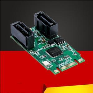 QINDIAN Add On Cards HDD/SSD/SATA Raid Controller/Card M2 to SATA M.2 SATA Card Port Multiplier SATA 3 B+M Key M.2 Adapter Cable