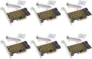 6PCS Add On Cards PCIE to M2 Adapter M.2 SATA SSD + NVME SSD M2 PCIE Adapter Riser SSD M2 to SATA PCI-E Card M Key + B Key Riser