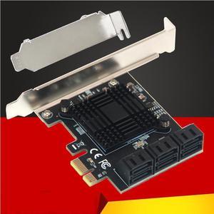 Chia Mining PCIe Gen3 X1 to 6 Ports 6G SATA III 3.0 Controller Non Raid Expansion Card w/ Low Profile Bracket SATA PCI-E Adapter