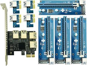 PCIe 1 to 4 PCI express 16X Riser Mining Card PCI-E 1X to External 4 PCI-e slot SATA Power Supply for BTC Miner Antminer Mining