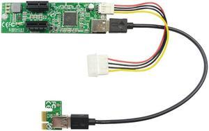 PCI-E Riser Card 1 to 2 PCI-Express x1 Slot Expansion Card USB 3.0 Extension Cable IDE Big 4pin to Small 4pin Power Supply