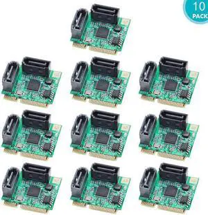 10PCS 2 Port SATA 6G mini PCI Express Expansion Card mini PCI-e to SATA III 3.0 converter half-size to full-size bracket SATA3.0 10PCS 2 Port SATA 6G mini PCI Express Expansion Card mini PCI-e to SATA III 3.0 converter half-size to full-size bracket SATA3.0