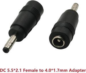 Adaptateur de prise d'alimentation cc femelle à 5.5x2.1 à 4.0x1.7mm, 5.5x2.1, 4.0x1.7mm mâle pour lenovo dell, 2 paquets