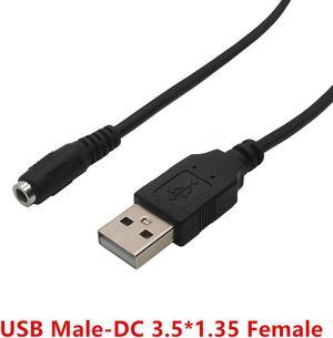 Prise d'alimentation DC femelle vers USB mâle, 3.5x1.35mm, avec connecteur de chargement de câble de 25cm, 1 pièce