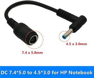 Adaptateur de convertisseur de Charge cc à Angle droit, câble à 90 degrés, 7.4x5.0mm à 4.5x3.0mm, pour câble court HP