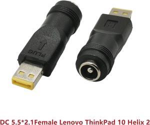 Adaptateur d'alimentation cc, convertisseur de prise pour ordinateur portable Lenovo ThinkPad 10 Helix 2 5.5x2.1mm femelle à prise carrée, connecteur de chargeur pour ordinateur portable