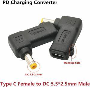 Adaptateur de charge USB type-c femelle vers cc, 65W, 5.5mm x 2.5mm, pour Lenovo IdeaPad Z560 Z570 Z575 Z565 U310 U400
