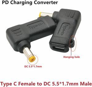 Câble de charge d'alimentation pour Acer Aspire E15 100 5.5 1.7 E3 E5 E1-532-2635 W PD USB Type C entrée à 90 degrés DC E1-571 x E1-531 mm