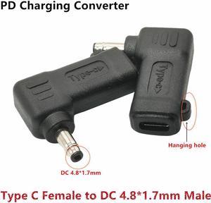 Adaptateur de charge USB femelle 65W PD vers DC 4.8mm x 1.7mm, alimentation mâle pour pavillon DV2000 DV4000 DV5000 DV6000(4817a)