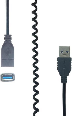 Câble d'extension USB 3.0 mâle à femelle Super Speed, cordon à ressort pour synchronisation de données, câble d'ordinateur de 1m