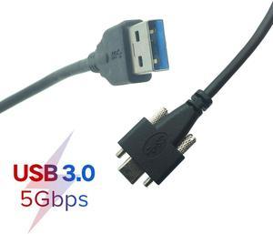 Câble USB 3.1 type-c à double vis de verrouillage, câble de données USB3.0 Standard à 90 degrés pour caméra 5Gbps 1m