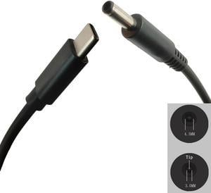 USB C à 4.5mm Ordinateur Portable Câble De Charge De Type C à DC 4.5x3.0mm Convertisseur Rapide 65W PD Chargeur Cordon D'alimentation pour Dell 1.5m