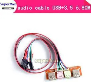 Panneau avant de la boîte principale de l'ordinateur, 6.3CM, câble audio USB + 3.5, raccords de plaque d'extension de ligne de déflecteur, carte principale