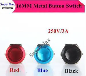 Bouton poussoir de réinitialisation en métal 16MM 250V/3A, interrupteur étanche avec pieds à vis en alliage d'oxyde de zinc, 10 pièces/lot, haute qualité Bouton poussoir de réinitialisation en métal 16MM 250V/3A, interrupteur étanche avec pieds à vis en alliage d'oxyde de zinc, 10 pièces/lot, haute qualité