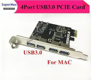 Carte d'extension usb 3.1 vers PCIe, 4 ports, adaptateur PCI Express vers usb 5.1, pour MAC PRO 10.8/OSX 10.12-