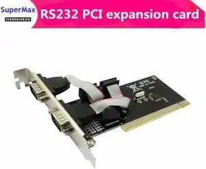 Extension PCI card 2 série RS232, carte 9 à double broche COM, support de traceur, machine de contrôle industrielle, 3 pièces