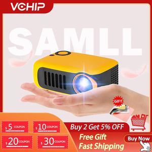 VCHIP  Mini projecteur A2000 pour la maison, compatible avec TV LED 1080P, HDMI, USB, lecteur multimédia Portable