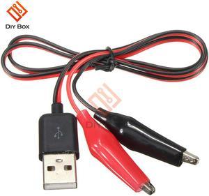 Alligator Test Clips Clamp to USB Male Connector Power Supply Adapter Wire 60cm USB Alligator Clips Crocodile Wire