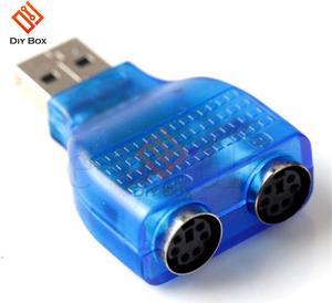 USB 2.0 A Male to 2Port PS2 Female Converter Adapter for Mouse Keyboard Connector Adapter Dongle