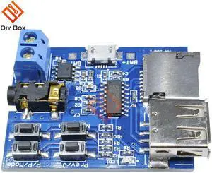Micro USB MP3 Module TF Card U Disk MP3 Format Decoder Board Amplifier Decoding Audio Player Module 3.7-5.5V Hot Sale